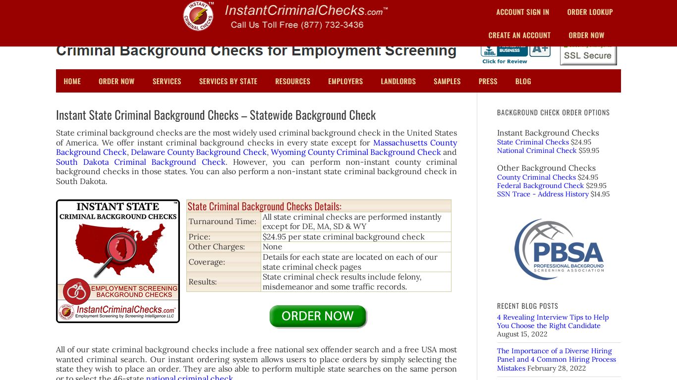 Instant State Criminal Background Checks Statewide Check